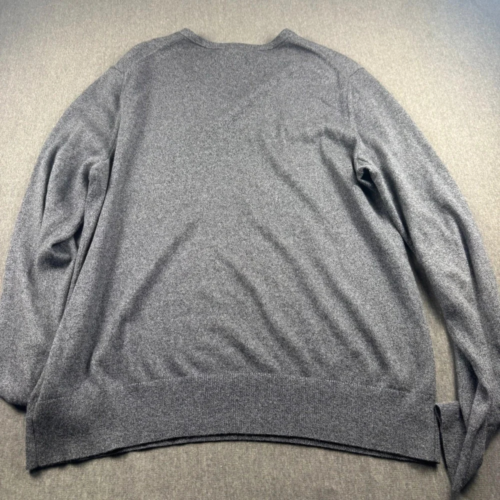 Banana Republic Luxury Blend Silk Cotton Cashmere V-Neck Sweater Mens Large Gray